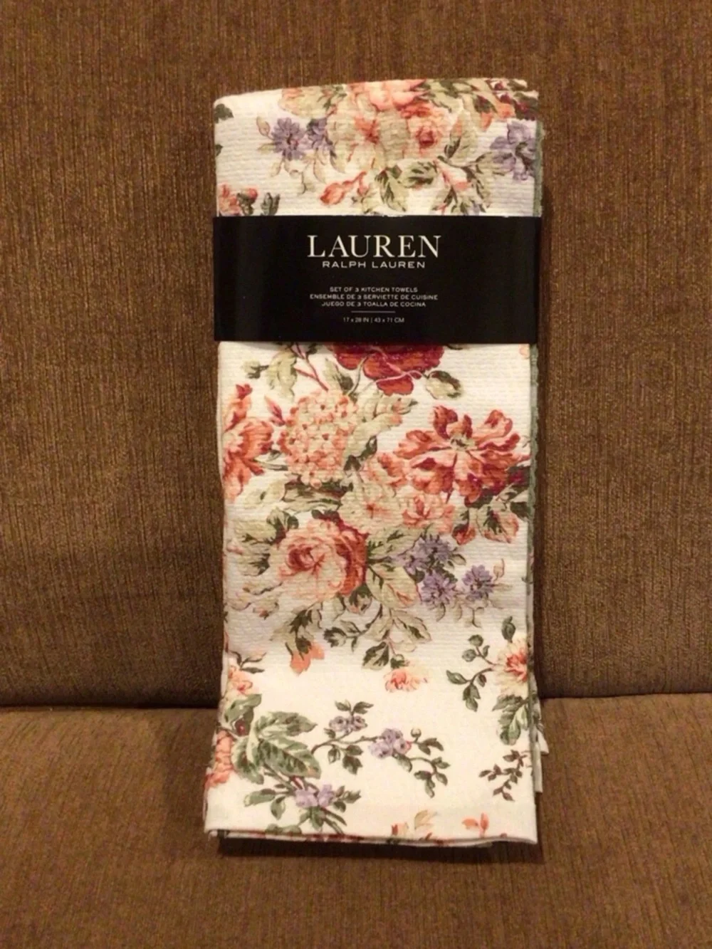Set of 3/ Ralph Lauren Home Floral  Cotton Kitchen Dish Towels